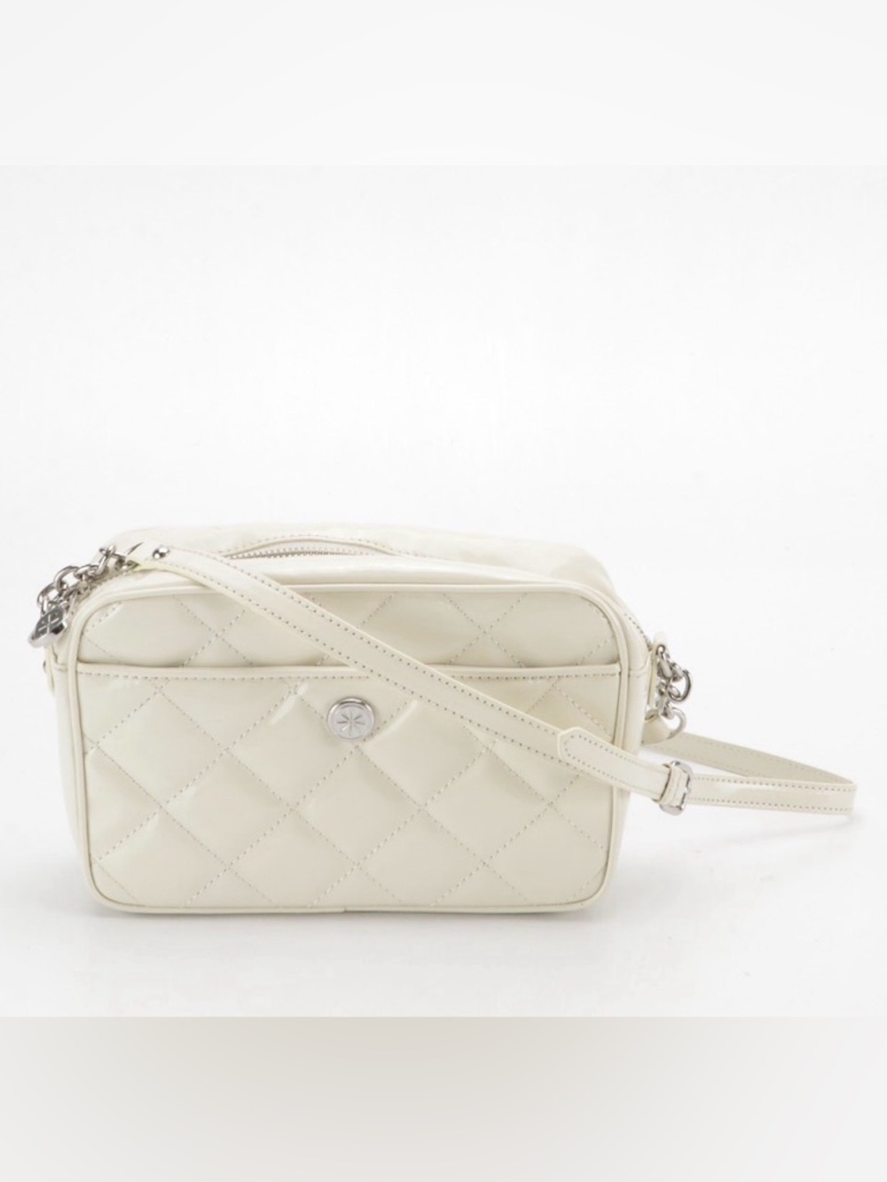 Isaac Mizrahi Live! Quilted PVC Crossbody Bag with Silver Hardware